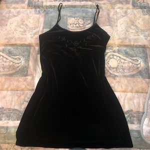 KATHERINE BISHOP VINTAGE LINGERIE DRESS SIZE SMALL BLACK VELVET FLORAL